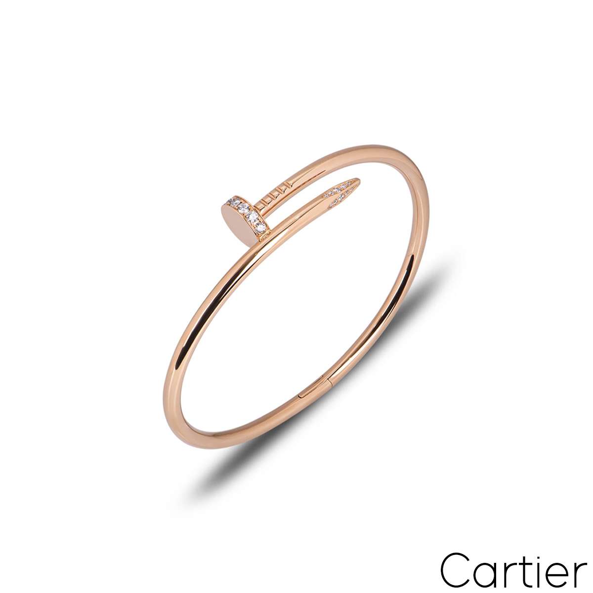 Cartier Rose Gold Diamond Juste Un Clou Bracelet Size 16 B6048516 Cartier Rose Gold Diamond Juste Un Clou Bracelet Size 16 B6048516